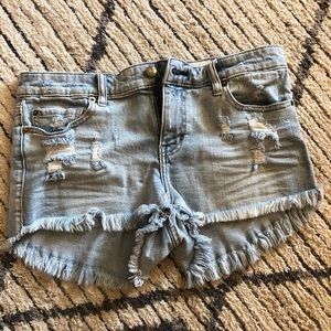 Distressed Denim Shorts